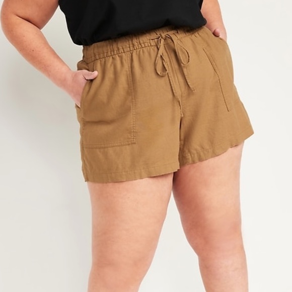 Plus size 30 Old Navy high waist linen blend short - Picture 4 of 5